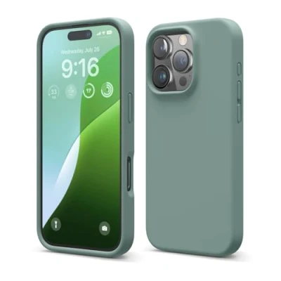 Afbeelding van elago Compatibel met iPhone 16 Pro hoesje, hoogwaardige vloeibare siliconen hoes, volledige beschermhoes, schokbestendig, slanke telefoonhoes
