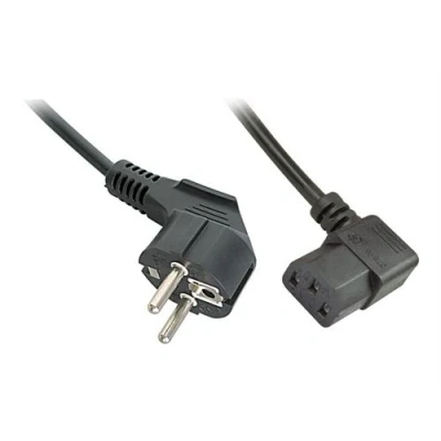Image de Lindy Câble d&#039;alimentation CEE 7/7 (M) pour IEC 60320 C13 incliné 3 m moulé noir France Allemagne