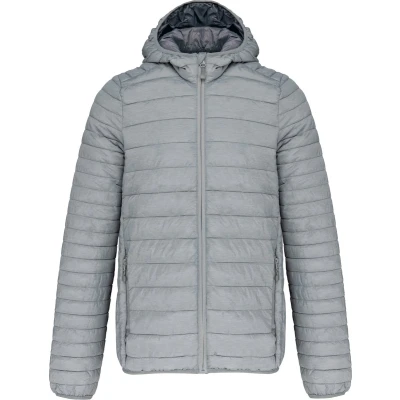 Afbeelding van Kariban Men&#039;s lightweight hooded padded jacket K6110 Marl Silver