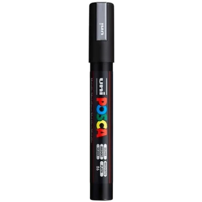 Afbeelding van Uni ball Paint Marker Op Waterbasis Posca Pc 5m Zilver Paintmarker