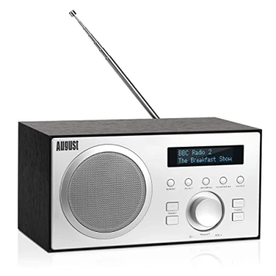 Afbeelding van Radio FM DAB+ Bluetooth Bois Secteur August MB420 numérique Terrestre DAB Plus MP3 Lecteur clé USB, Digital et Analogique HiFi Filaire Réveil Prise écouteur 3.5mm Ecran Noir