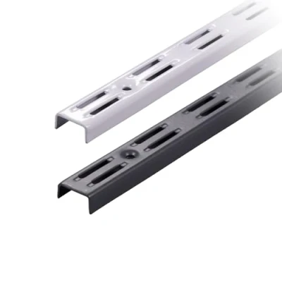 Afbeelding van BOOMET Set Van 10 wandrails met 2 rijen Antraciet 150 cm kleuren Voor wandplank gepoedercoat staal Eenvoudige montage