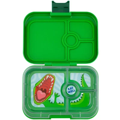 Afbeelding van Yumbox Panino Bentobox 4 vakken 22x15x5cm Jurassic Green/Dinosaur Tray