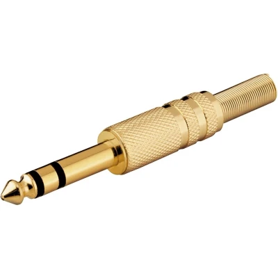 Afbeelding van S Impuls 6,35mm Jack (m) connector metaal verguld 3 polig / stereo