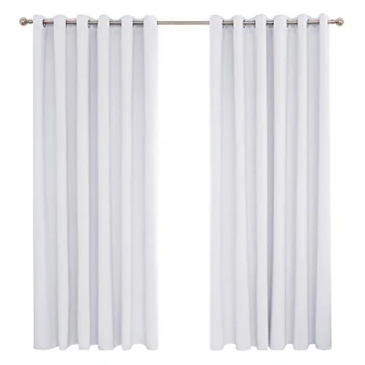 Afbeelding van Deconovo Warmte isolerende verduisteringsgordijnen, gordijnen voor woonkamer en slaapkamer, modern design met oogjes, 229 x 274 cm (breedte hoogte), parelgrijs, 2 stuks