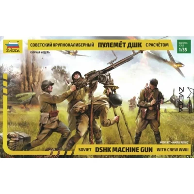 Afbeelding van 1:35 Zvezda 3609 Soviet DShK Machine Gun with Crew WWII Plastic Modelbouwpakket