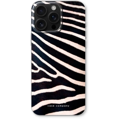 Afbeelding van Case Company® hoesje geschikt voor iPhone 16 Pro Max Zebra Soft Cover Telefoonhoesje Bescherming aan alle Kanten en Schermrand