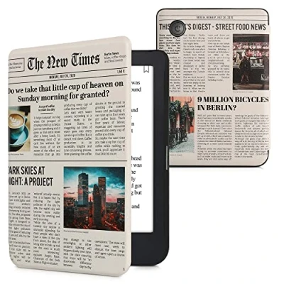 Afbeelding van kwmobile E reader hoesje geschikt voor Kobo Clara 2E hoes flip case met magnetische sluiting Ereader cover design in meerkleurig / zwart zand