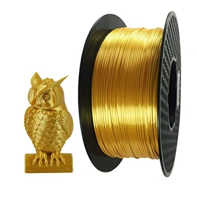 Afbeelding van PLA filament, goud, zijde, 1,75 mm, 1 kg, 3D printerfilament, materiaal voor printers, glanzend, metaal, CC3D filament