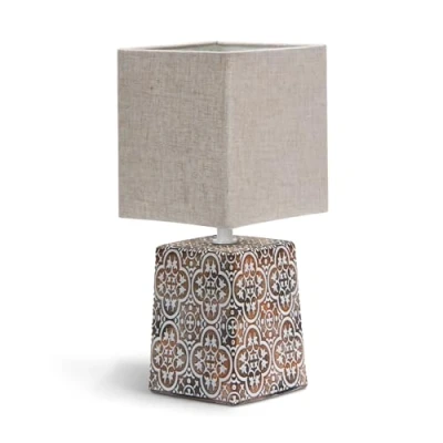 Afbeelding van Aigostar Tafellamp Bruin Keramiek Lamp met kap H35 cm