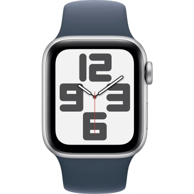 Afbeelding van Apple Watch SE 2023 40mm Zilver (Blauwe Siliconenband S/M)