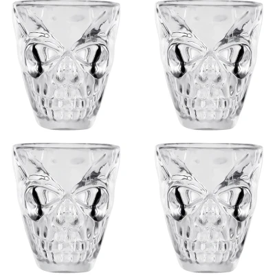 Afbeelding van Boland 4 Plastic shotglaasjes Schedel Horror