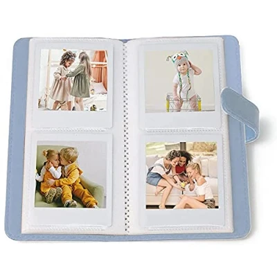 Afbeelding van Mini fotoalbum voor Fujifilm Instax Square SQ6, 80 vakken van hoogwaardig PU leer SQ1/SQ10/SQ20/SQ6 camera en Polaroid Share printer, blauw