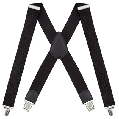 Afbeelding van Ted Williams Heren Bretels X vorm 4 cm brede clip Verstelbare lengte volwassenen Zwart