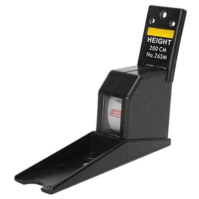 Afbeelding van Hilitand Hoogtemeetlint, 2 meter intrekbaar handmeetgereedschap, hoogtemeetinstrument voor volwassenen en kinderen, metalen liniaal hoogtemeting (zwart)