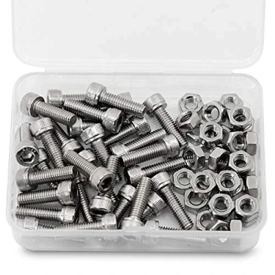 Afbeelding van M6 x 20 mm 30 stuks zeskantschroeven roestvrij staal 304 zeskantbouten volledig schroefdraad bouten en moeren