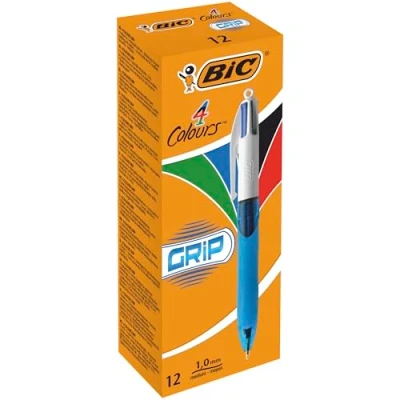 Afbeelding van Balpen Bic 4kleuren grip medium lichtblauw