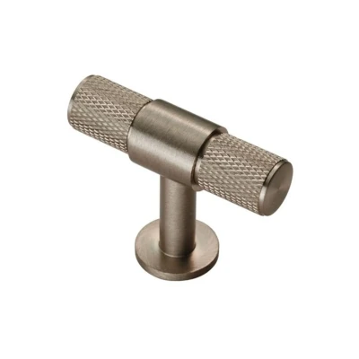 Afbeelding van Fingertip Designs T knop &quot;Knurled&quot; 50mm Satijn nikkel