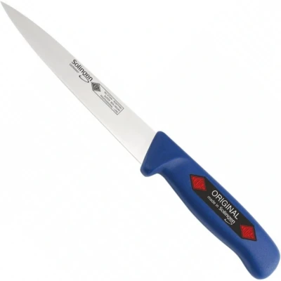 Afbeelding van Eikaso Solingen Fileermes 18 cm Middenspits en Flexibel Ergonomisch Blauw Handvat