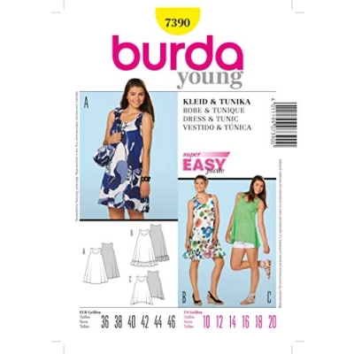 Afbeelding van Burda Naaipatroon 7390 Jurk in variaties en tuniek