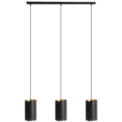 Afbeelding van Lindby hanglamp Aralena, zwart/goud, 3 lamps, lengte93cm