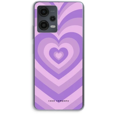 Afbeelding van Case Company® hoesje geschikt voor Xiaomi Redmi Note 12 Hart Paars Soft Cover Telefoonhoesje Bescherming aan alle Kanten en Schermrand