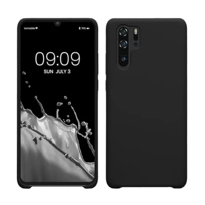 Afbeelding van kwmobile telefoonhoesje geschikt voor Huawei P30 Pro Hoesje met siliconen coating Smartphone case in mat zwart