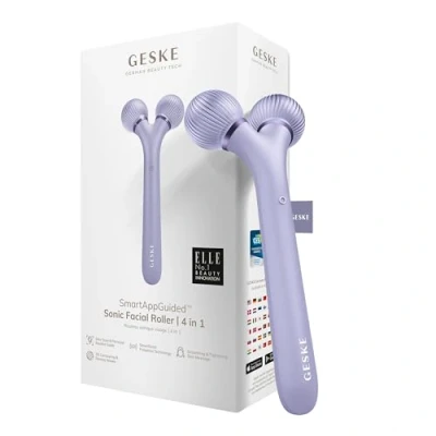 Afbeelding van GESKE SmartAppGuided™ Sonic Facial Roller 4 in 1 Dermaroller Apparaat voor gezicht Dermarol Professionele gezichtsroller Verstevigt en definieert de huid van het