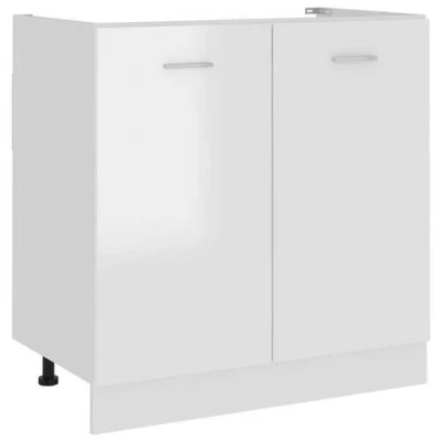 Image de vidaXL Armoire de plancher d&#039;évier Lyon Blanc brillant801201