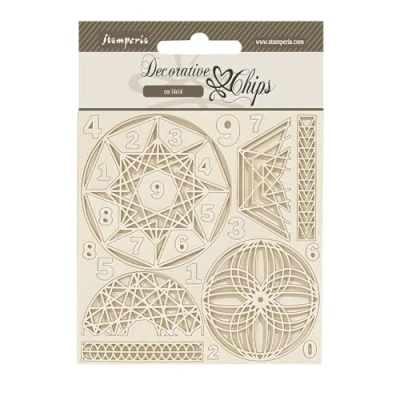 Afbeelding van Stamperia Fortune Decorative Chips Numbers (SCB217)
