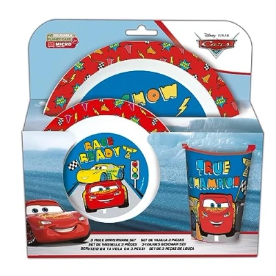 Afbeelding van P:os 33711088 Cars 3 delig ontbijtset met bord, kom en beker, van kunststof, vaatwasser /magnetronbestendig