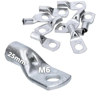 Afbeelding van 10 stuks Cembre A5 M6 buiskabelschoenen 25 mm² ongeïsoleerd van vertind koper