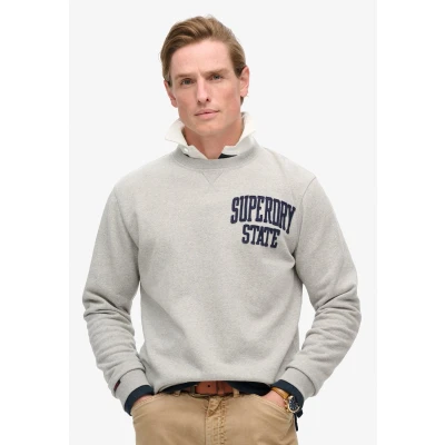 Afbeelding van Superdry Athletic CREW Sweater, Heren, Maat: Medium, Vintage sweat light grey marl