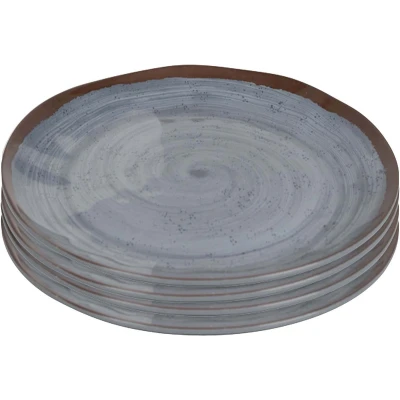 Afbeelding van Bo Camp Dinerbord Halo 100% Melamine 4 Stuks Grijs