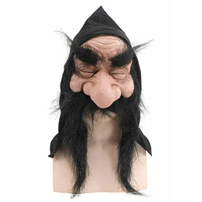 Afbeelding van Bristol Novelty BM232 dwergmasker met capuchon en baard, Eén maat, bruin