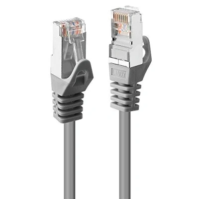 Image de Lindy Cordon de raccordement RJ 45 (M) pour 2 m paire torsadée écrantée (F/UTP) CAT 5e sans crochet gris