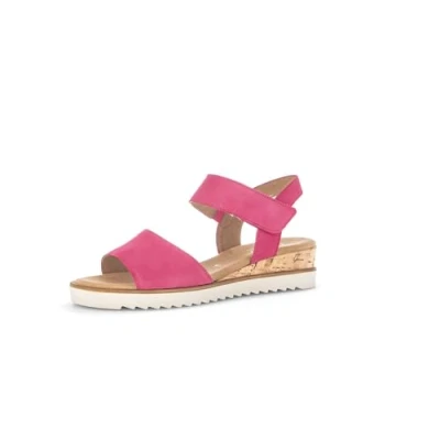 Afbeelding van Gabor Comfort Sandalen met sleehak, Dames, Maat: 37, Pink kork creme Veloursleer
