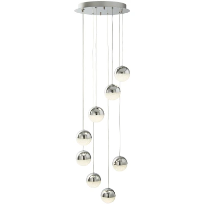 Afbeelding van Searchlight Marbles Hanglamp Ø 35 X 155 Cm 8 5W Dimbare LED Incl. Chroom