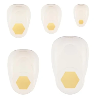Afbeelding van Vaessen Creative Set van 5 zeshoekige motiefponsen, kleurpapier en knutselmateriaal tot 250 g/m², voor knutselwerk met papier scrapbooking