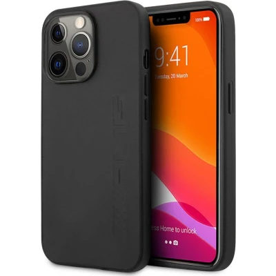 Afbeelding van iPhone 13 Pro Max Backcase hoesje Mercedes Benz Effen Zwart Leer