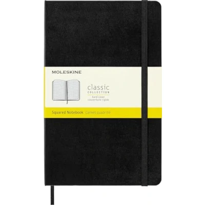 Image de Carnet quadrillé Grand format Couverture rigide noire