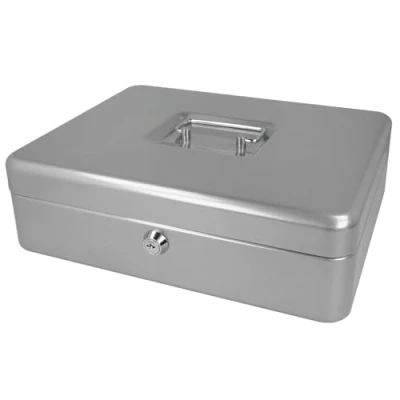 Afbeelding van Westcott Ac E51002 Zi Geldkist 301X242X91Mm Zilvergrijs, Kunststof Inzet Met 5 Vakken