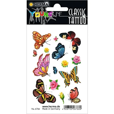 Afbeelding van HERMA 6766 Classic Tattoos Colour vlinders