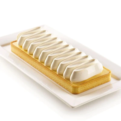 Afbeelding van Silikomart Kit Tarte Nouvelle Vague Set Rectangular Ring + Silicone Mat Deco