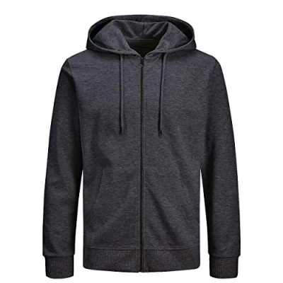 Afbeelding van Jack &amp; Jones Jjeholmen Sweatshirt met ritssluiting Hood Noos herenjas, Donkergrijs gemêleerd/rechte snit