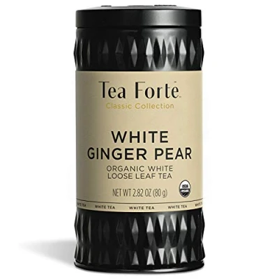Afbeelding van Tea Forté White Ginger Pear, witte thee Bio Gourmet herbruikbare aluminium doos 80 g