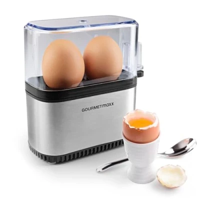 Afbeelding van GOURMETmaxx eierkoker compact 2.0 zwart/zilver