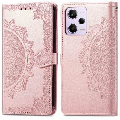 Afbeelding van iMoshion Hoesje Met Pasjeshouder Geschikt voor Xiaomi Redmi Note 12 Pro Mandala Bookcase Rosé Goud