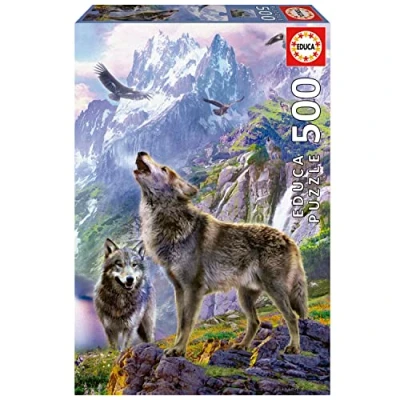 Afbeelding van EDUCA puzzel 500 stuks WOLVEN OP ROTSEN