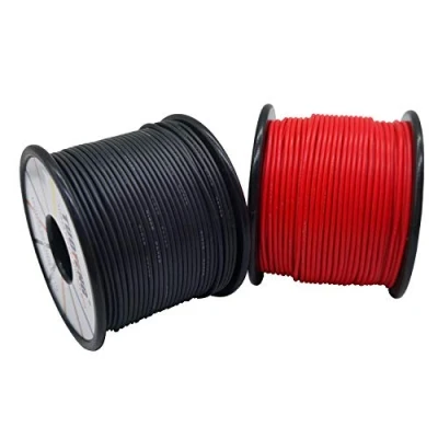 Afbeelding van TUOFENG 22 AWG elektrische draad [61 meter zwarte en 61 rode draad] Flexibele siliconendraad gauge gevlochten spoel vertind koperdraad